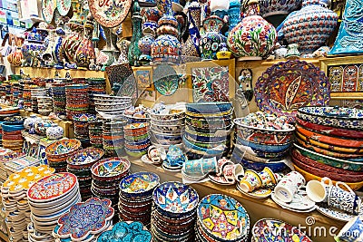 A variety of oriental items offered for sale at the Grand Bazaar