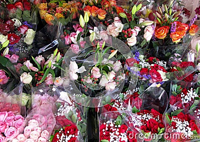 Flower Shop with Rose Bouquets