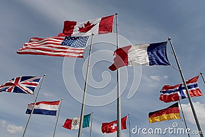 Various country flags