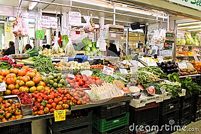 Various fresh vegetables on the market.