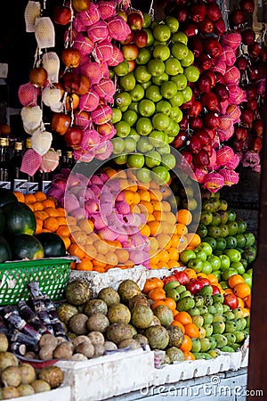 Various fruits at local market in Sri Lanka