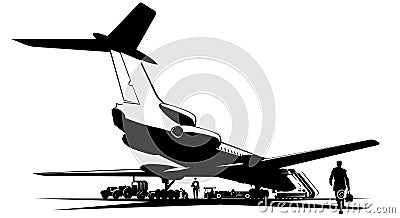 Vector airplane at runway