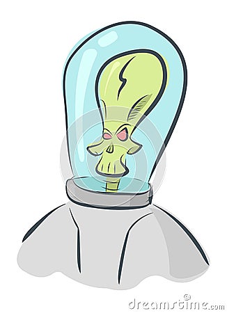 Vector Alien Invader In Helmet Stock Vector - Image: 62737139