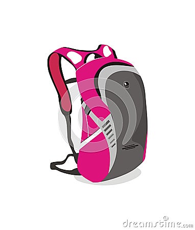 Vector backpack bag for girl at school