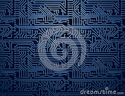 Vector blue circuit board background