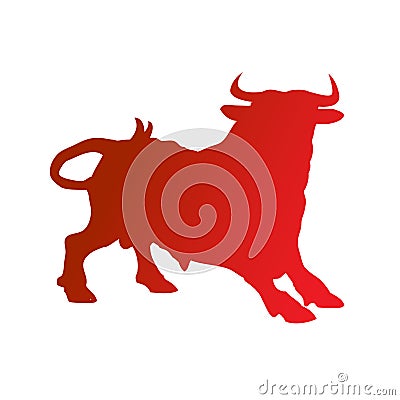 Vector bull silhouette