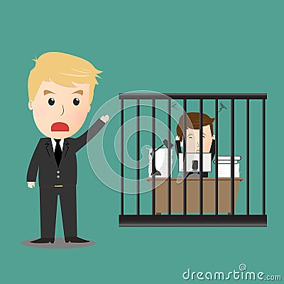 Vector of Businessman has control by boss