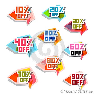 Vector Discount Labels Set