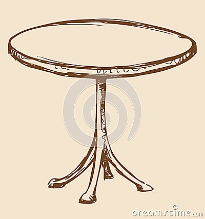 Vector Drawing. Round Table Stock Vector - Image: 43293383
