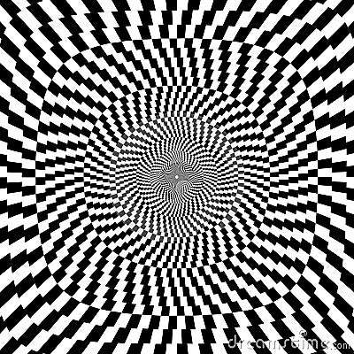 Vector illustration of optical illusion black and white background