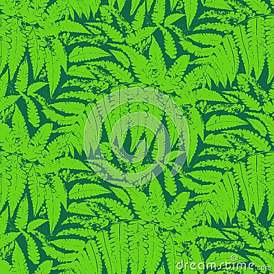 Vector pattern with leaves of tropical plants