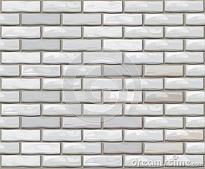 Vector seamless brick wall made of white bricks.