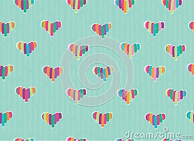 Vector seamless hearts pattern.