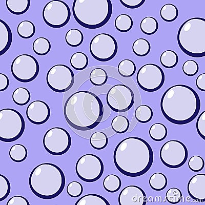 Vector seamless pattern - blue water bubbles