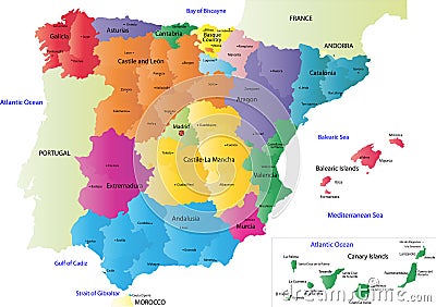 Vector Spain Map Royalty Free Stock Photogra