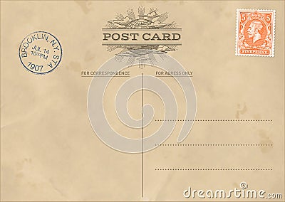 Vector Vintage Postcard Template