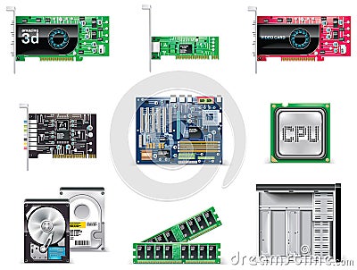 Vector White Computer Icon Set. Part 4 Stock Images - Image: 12680614