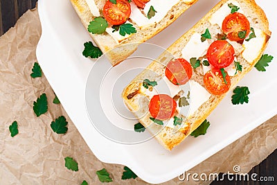 Vegetarian baguette sandwich