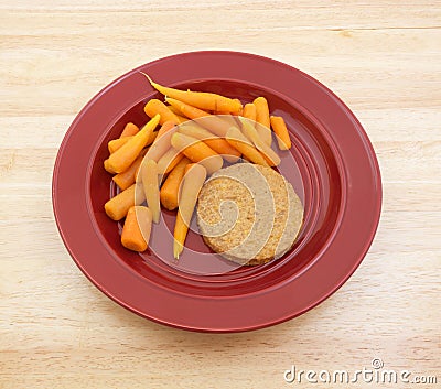 Veggie burger with carrot diet meal