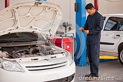 Vehicle inspection at an auto shop
