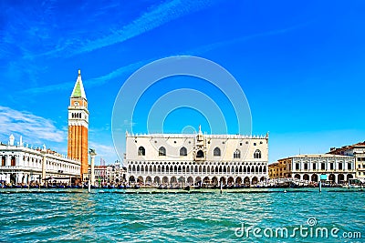 Venice landmark, Piazza San Marco with Campanile and Doge Palace. Italy