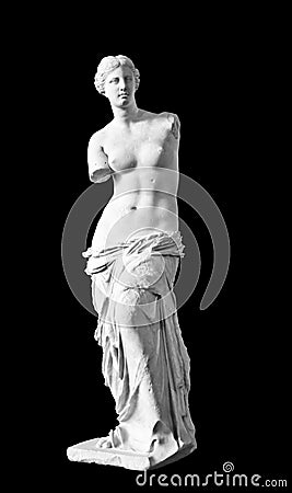 Venus de Milo on black background