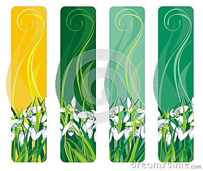 Vertical Banner with spring flower