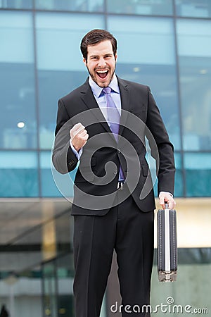 Very happy businessman