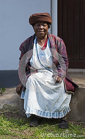 Very old Xhosa women selling beads on the Transkei coast of south African