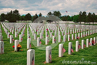 Veterans Cemetery On Memorial Day