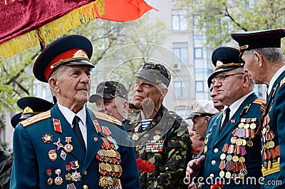 Veterans of Great Patriotic War came to celebrate Victory Day on 9 of May,Odessa,Ukraine