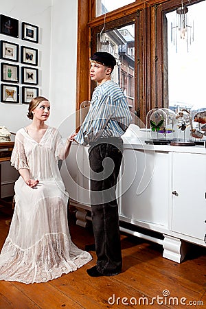 Victorian couple: sailor and girl