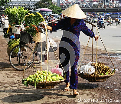Vietnamese street vendor in Hanoi