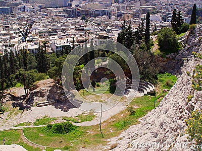 View of Athens city from Filopappou Hill