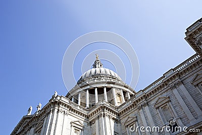 View from below of St. Paul s cathedral, London