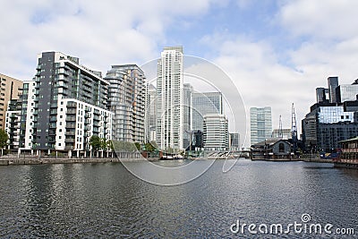 A view of Canary Wharf from the Isle of Dogs