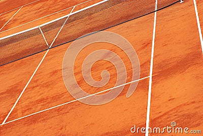 View of a clay tennis court