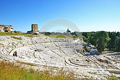 View of the Greek theater of Syracuse - Sicily