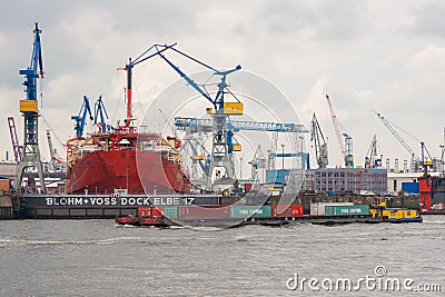 View of a huge ship building dock
