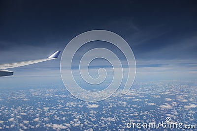 View of jet plane wing