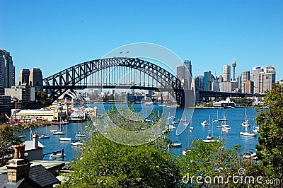 View on Lavander bay and Harbor Bridge, Sydney