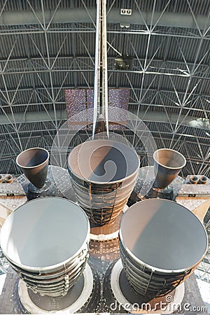 View of the Main Engines of the Space Shuttle Discovery on Displ