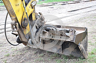 View of a metal excavator with an excavator