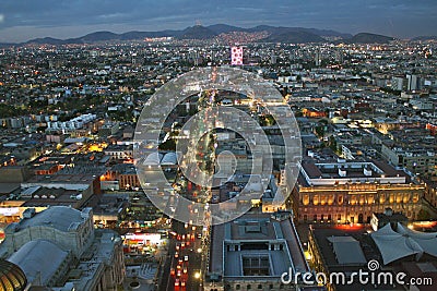 View of Mexico City before sunset