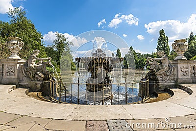 View of an old stone fountain in Hyde Park, London