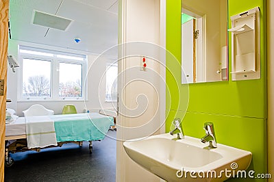 View over a modern hospital room