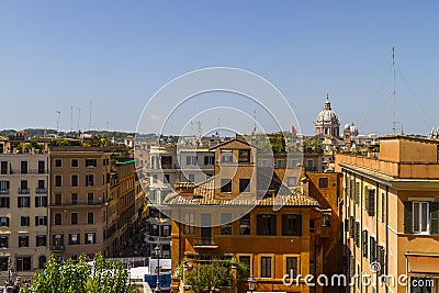 View over Rome buildings.