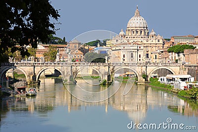 View of panorama Vatican City in Rome, Italy