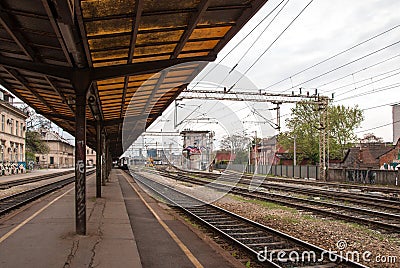 View from the platform of the main railway station