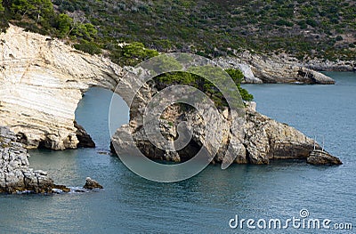 View of the rock window near Vieste